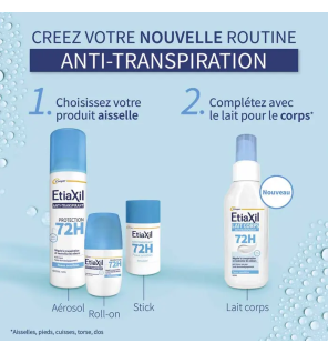 Etiaxil – Déodorant Anti-transpirant 72h Aérosol Anti-traces, 2 x 150 ml