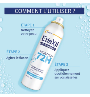Etiaxil – Déodorant Anti-transpirant Protection 72h Peaux Sensibles, 150 ml
