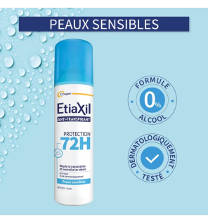 Etiaxil – Déodorant Anti-transpirant Protection 72h Peaux Sensibles, 150 ml