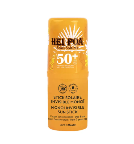 Hei Poa – Stick solaire invisible SPF50 au monoï, 15 g