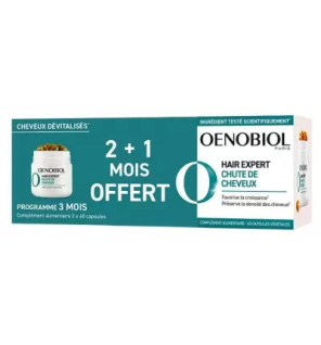 Oenobiol – Hair Expert fortifiant intégral cheveux & ongles, 3 mois (2 mois + 1 offert)