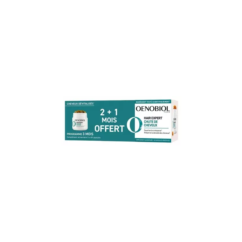 Oenobiol – Hair Expert fortifiant intégral cheveux & ongles, 3 mois (2 mois + 1 offert) Oenobiol – Hair Expert fortifiant intégral cheveux & ongles, 3 mois (2 mois + 1 offert)