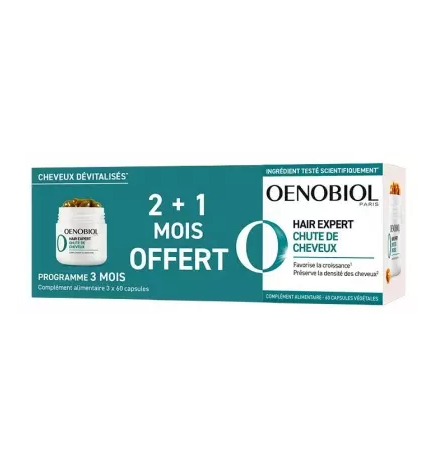 Oenobiol – Hair Expert fortifiant intégral cheveux & ongles, 3 mois (2 mois + 1 offert)
