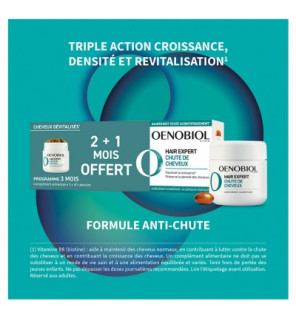Oenobiol – Hair Expert fortifiant intégral cheveux & ongles, 3 mois (2 mois + 1 offert)
