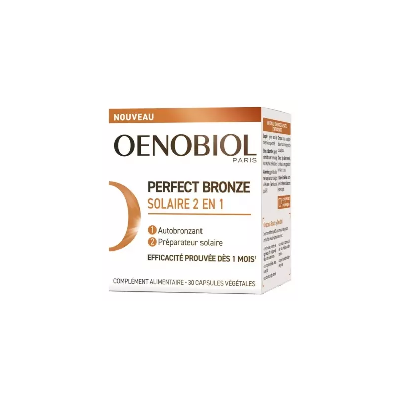 Oenobiol – Perfect Bronze solaire 2-en-1, 30 capsules Oenobiol – Perfect Bronze solaire 2-en-1, 30 capsules