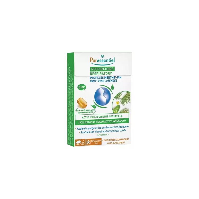 Puressentiel – Respiratoire Pastilles Menthe Pin, 20 pastilles Puressentiel – Respiratoire Pastilles Menthe Pin, 20 pastilles