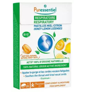 Puressentiel – Respiratoire Pastilles Miel Citron, 20 pastilles