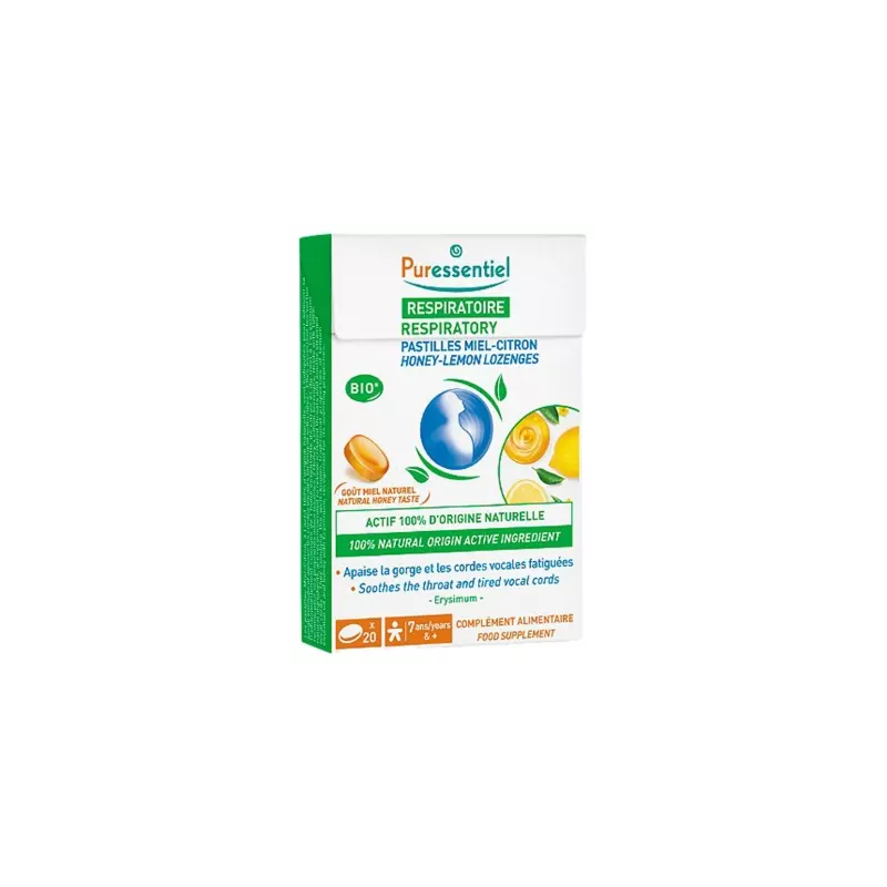 Puressentiel – Respiratoire Pastilles Miel Citron, 20 pastilles Puressentiel – Respiratoire Pastilles Miel Citron, 20 pastilles