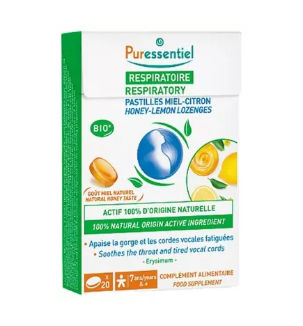 Puressentiel – Respiratoire Pastilles Miel Citron, 20 pastilles