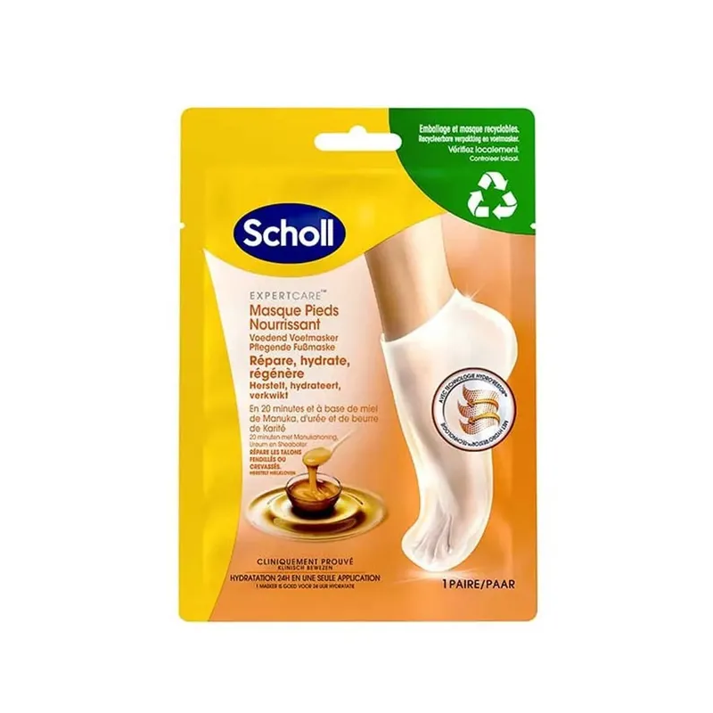 Scholl – Expertcare Masque Nourrissant au Miel de Manuka Pieds Secs, 1 paire Scholl – Expertcare Masque Nourrissant au Miel de Manuka Pieds Secs, 1 paire