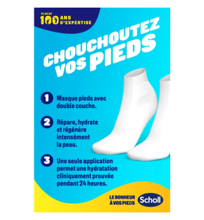 Scholl –  Expertcare Masque Nourrissant au Miel de Manuka Pieds Secs, 1 paire