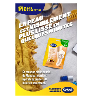 Scholl –  Expertcare Masque Nourrissant au Miel de Manuka Pieds Secs, 1 paire