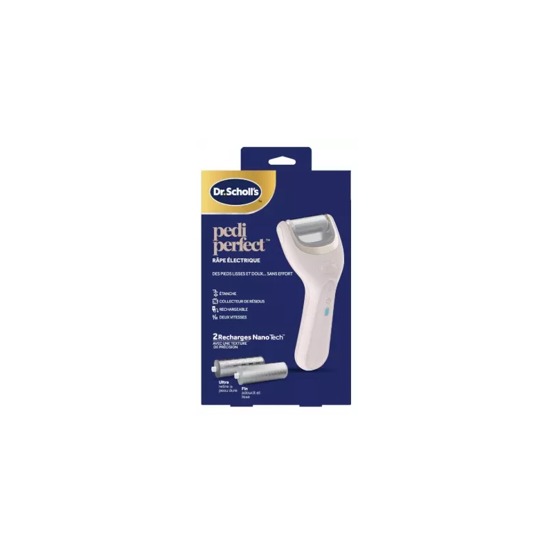 Scholl – Pedi Perfect Râpe Électrique + 2 Rouleaux Recharges Nano-Tech Scholl – Pedi Perfect Râpe Électrique + 2 Rouleaux Recharges Nano-Tech