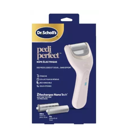 Scholl – Pedi Perfect Râpe Électrique + 2 Rouleaux Recharges Nano-Tech