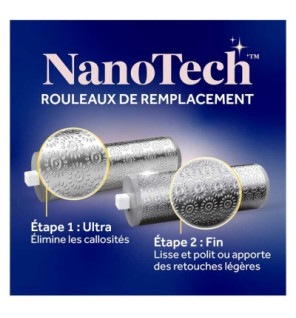 Scholl – Pedi Perfect 2 Rouleaux Recharges Râpe Électrique Nano-Tech