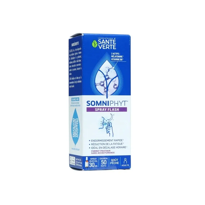 Santé Verte – Somniphyt Mélatonine Spray Flash, 30 ml Santé Verte – Somniphyt Mélatonine Spray Flash, 30 ml