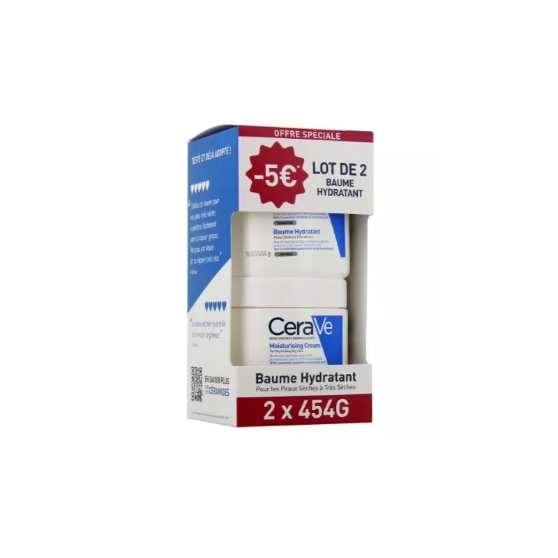 CeraVe – Baume Hydratant Visage et Corps, lot de 2 x 454 g CeraVe – Baume Hydratant Visage et Corps, lot de 2 x 454 g