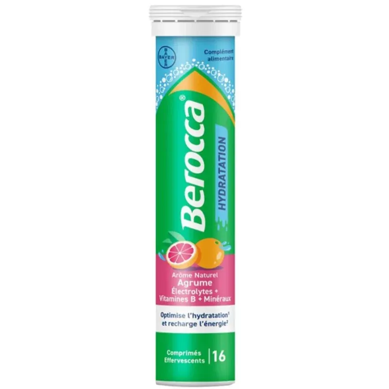 Berocca – Hydratation comprimés effervescents agrumes, 16 comprimés Berocca – Hydratation comprimés effervescents agrumes, 16 comprimés