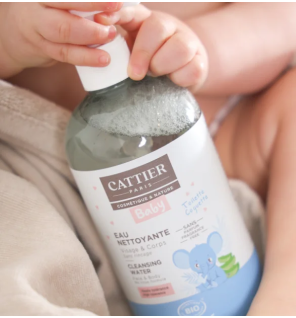 Cattier – Eau nettoyante bébé bio, 500 ml