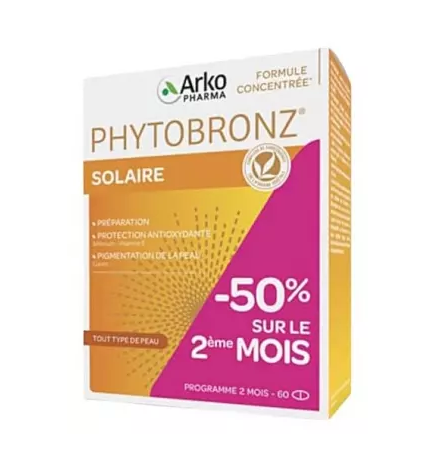 Arkopharma – Phytobronz Solaire, 60 capsules Offre Spéciale