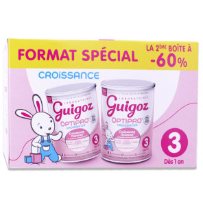 Guigoz – Optipro Lait Croissance 3ème âge, 2 x 780 g