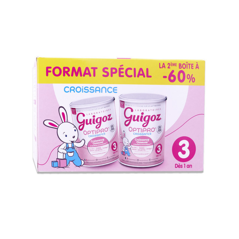 Guigoz – Optipro Lait Croissance 3ème âge, 2 x 780 g Guigoz – Optipro Lait Croissance 3ème âge, 2 x 780 g