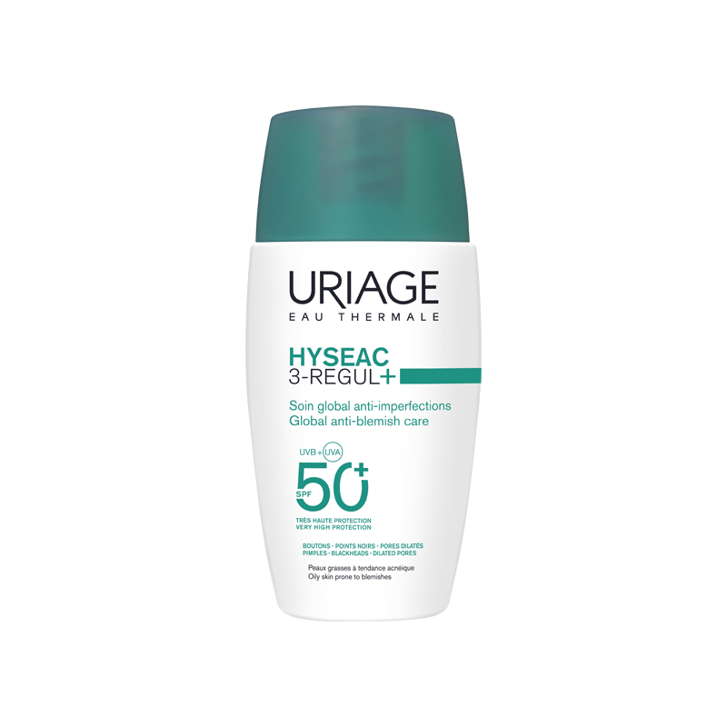 Uriage – Hyséac 3-Regul Soin Global Anti-Imperfections SPF50+, 50 ml