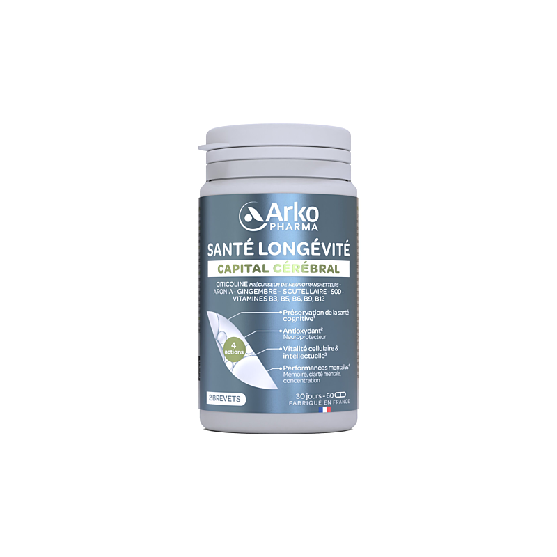 Arkopharma – Santé longévité cérébrale, 60 gélules