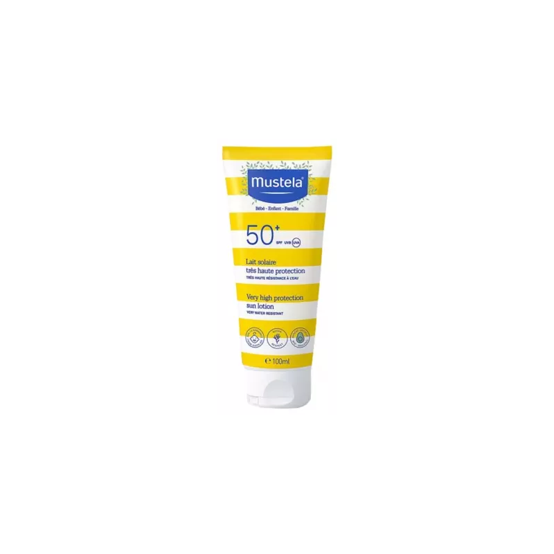 Mustela – Lait solaire très haute protection bébé enfant famille SPF50+, 100 ml Mustela – Lait solaire très haute protection bébé enfant famille SPF50+, 100 ml