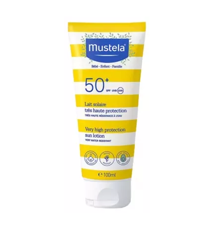 Mustela – Lait solaire très haute protection bébé enfant famille SPF50+, 100 ml