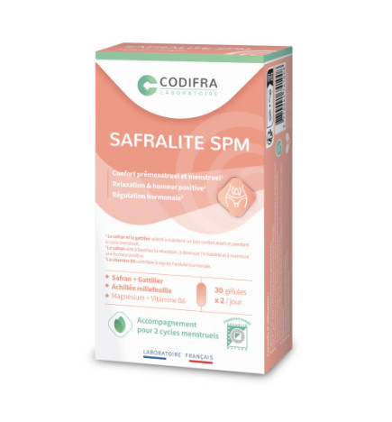 Codifra – Safralite SPM confort prémenstruel et menstruel, 30 gélules