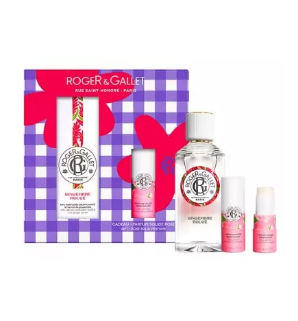 Roger & Gallet – Gingembre Rouge coffret eau parfumée bienfaisante 100 ml + parfum solide 5 g