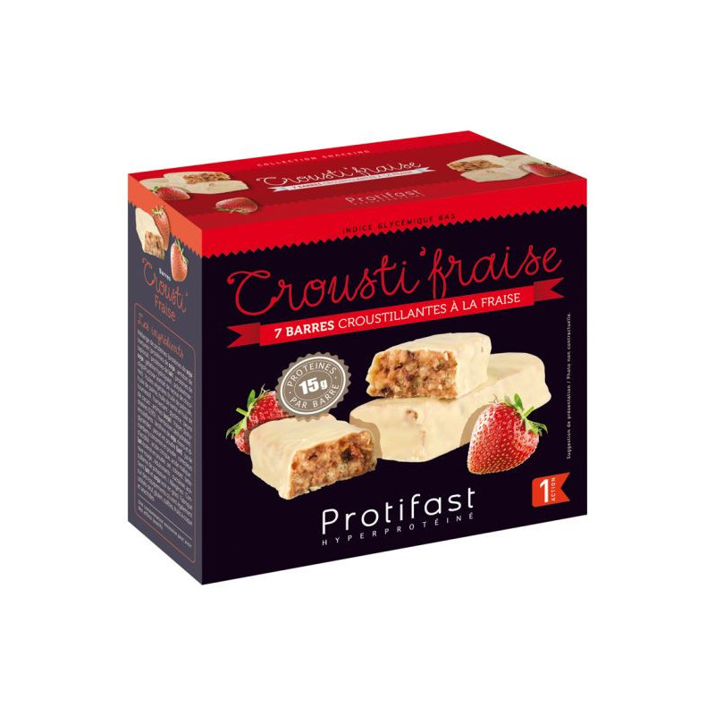 Protifast – Barres crousti fraise, x5 Protifast – Barres crousti fraise, x5