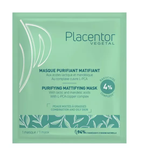 Placentor Végétal – Masque purifiant matifiant peaux mixtes à grasses, 25 g