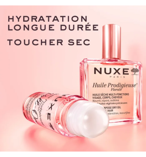 Nuxe – Huile Prodigieuse Florale Roll-On huile sèche multi-fonctions visage, corps et cheveux, 60 ml