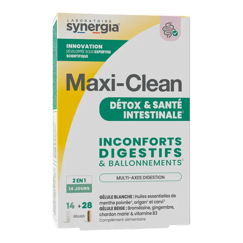 Synergia – Maxi Clean Détox Santé Intestinale, 28 gélules Synergia – Maxi Clean Détox Santé Intestinale, 28 gélules
