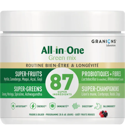 Granions – All-in-One Green Mix Routine Bien-être & Longévité, 146 g