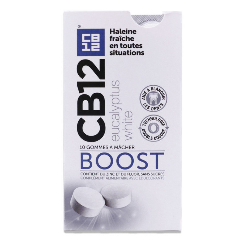 CB12 – Boost Gommes à mâcher Eucalyptus White, 10 gommes CB12 – Boost Gommes à mâcher Eucalyptus White, 10 gommes