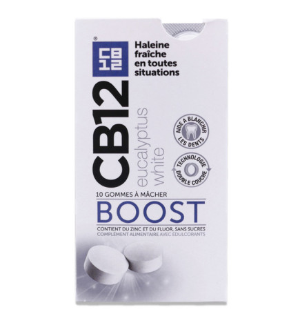 CB12 – Boost Gommes à mâcher Eucalyptus White, 10 gommes