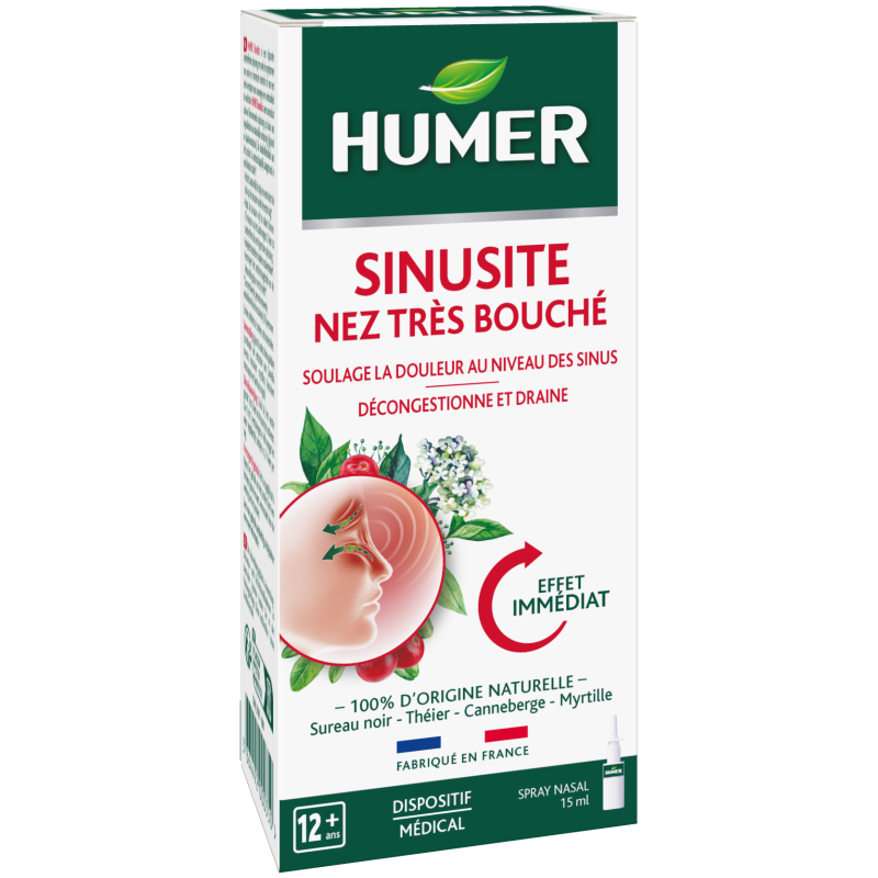 Humer – Sinusite nez très bouché spray nasal, 15 ml