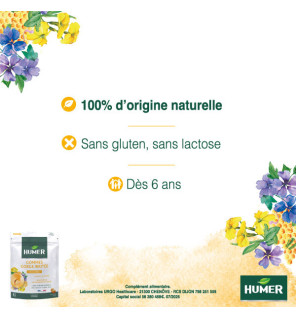Humer – Gommes gorge sensible arôme Miel Citron, 30 gommes