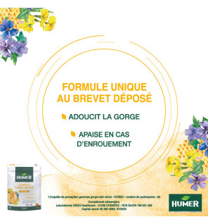 Humer – Gommes gorge sensible arôme Miel Citron, 30 gommes