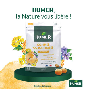Humer – Gommes gorge sensible arôme Miel Citron, 30 gommes