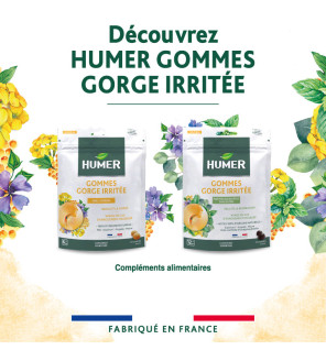 Humer – Gommes gorge sensible arôme Miel Citron, 30 gommes