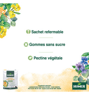 Humer – Gommes gorge sensible Menthe Eucalyptus, 30 gommes