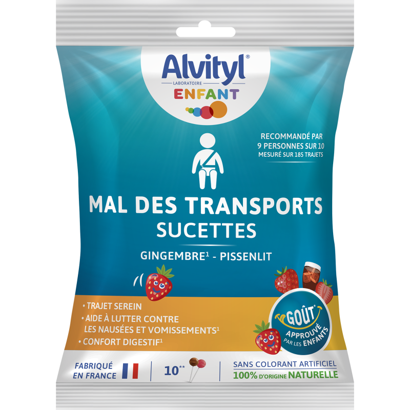 Alvityl – Mal des transports, 10 sucettes Alvityl – Mal des transports, 10 sucettes
