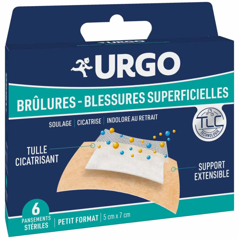 Urgo – Tulles brûlures et blessures, 5 x 7 cm x6 Urgo – Tulles brûlures et blessures, 5 x 7 cm x6