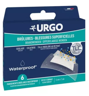 Urgo – Brûlures et blessures superficielles waterproof, 6 pansements