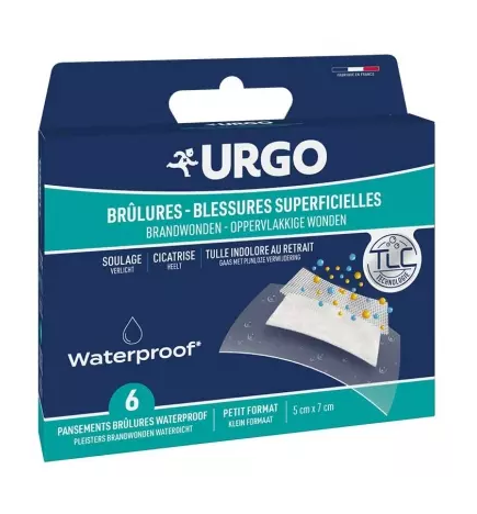 Urgo – Brûlures et blessures superficielles waterproof, 6 pansements