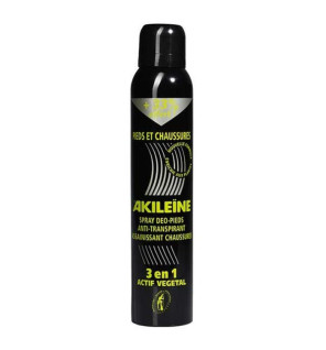 Akileine – Spray déo pieds anti-transpirant et assainissant chaussures, 200 ml